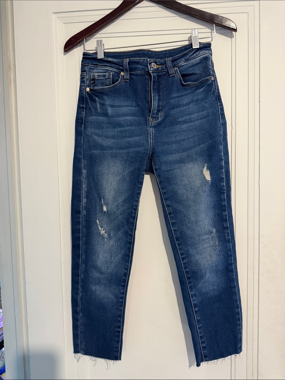 KanCan Dark Blue High-Rise Cropped Jeans
